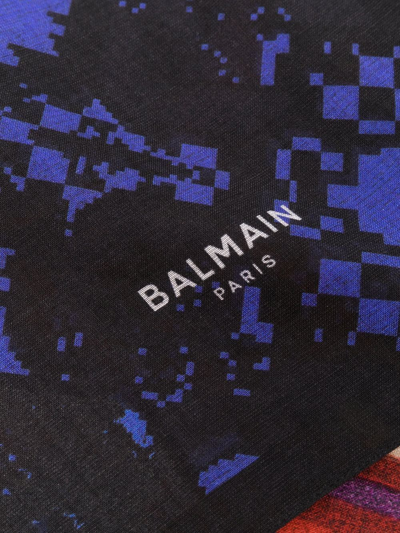 Balmain Abstract-print Scarf In Black