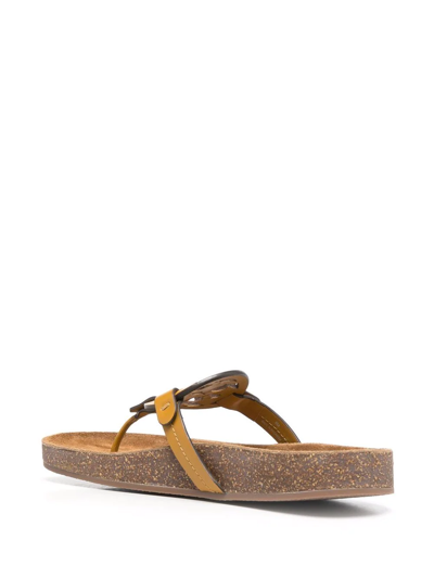 Shop Tory Burch T-medallion Strap Sandals In Brown