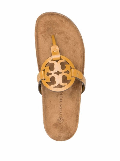 Shop Tory Burch T-medallion Strap Sandals In Brown