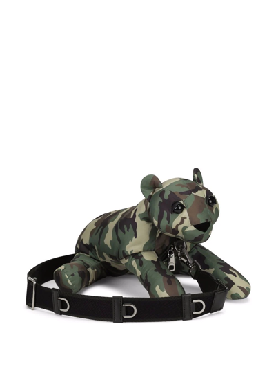 Camouflage-print Animal Silhouette Bag In Green