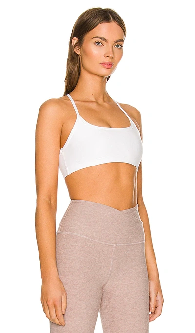 Beyond Yoga Space Dye Slim Racerback Sports Bra In Cloud White