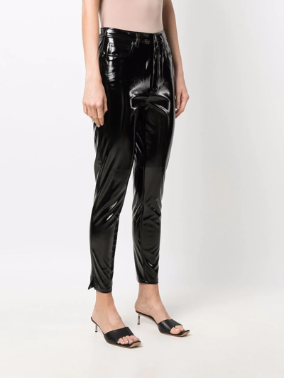Shop Calvin Klein Jeans Est.1978 High-shine Finish Trousers In Black