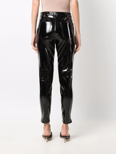 Shop Calvin Klein Jeans Est.1978 High-shine Finish Trousers In Black