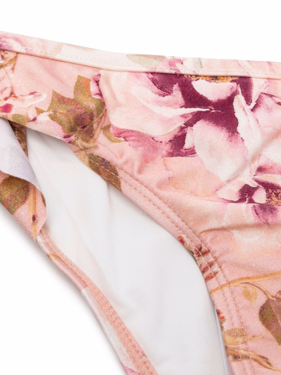 Shop Zimmermann Floral-print Bikini Set In Neutrals