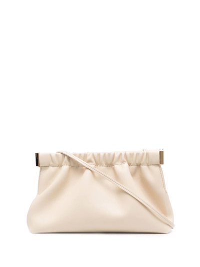 Shop Nanushka Gathered-trim Clutch Bag In Neutrals