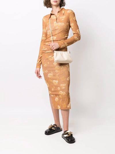 Nanushka Gathered-trim Clutch Bag In Neutrals