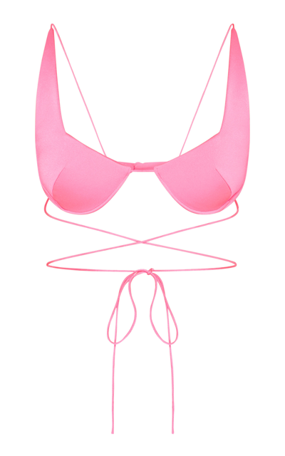Shop Alex Perry Women's Pierce Criss-cross Satin-crepe Bra Top In Pink