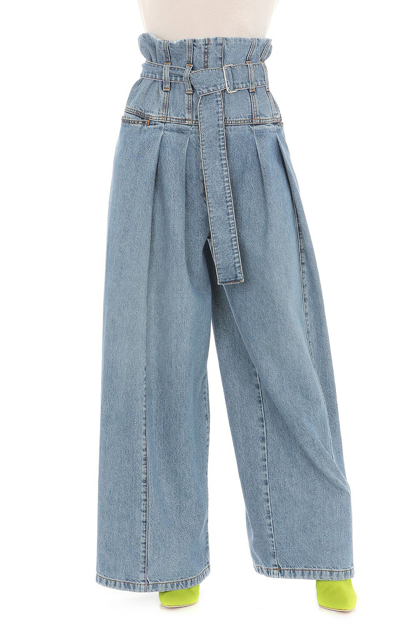 Shop Philosophy Di Lorenzo Serafini Women's Belt-detailed Wide-leg Jeans In Blue