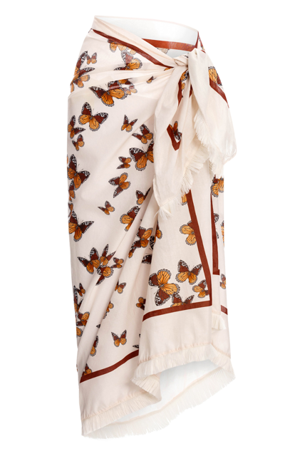 Shop Agua By Agua Bendita Women's Orquíadea Monarca Silk Pareo In White