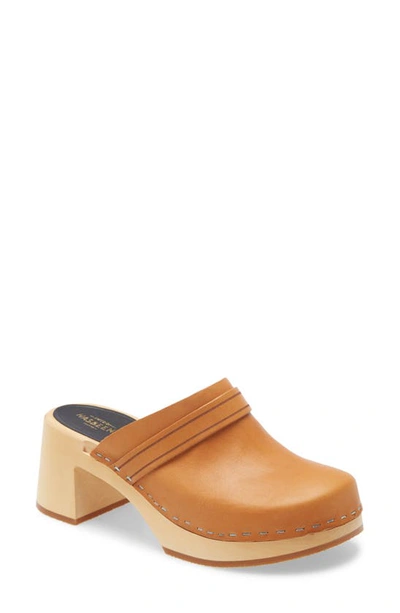 Shop Swedish Hasbeens Dagny Clog In Nature Leather