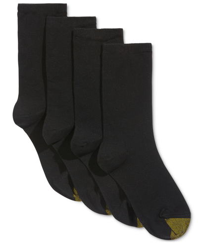 Gold Toe Women's 4-pack Casual Flat Knit Socks, Created For Macys In Black