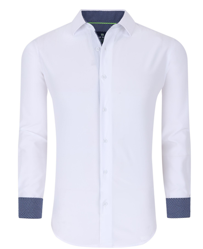 Shop Tom Baine Men's Slim Fit Performance Solid Button Down Shirt In White Solid