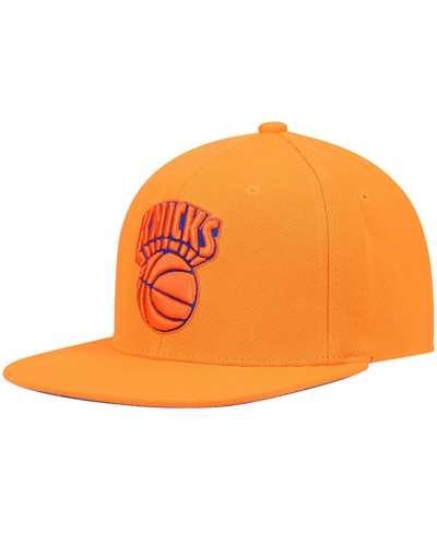 Shop Mitchell & Ness Men's  Orange New York Knicks Hardwood Classics Tonal Snapback Hat