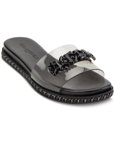Shop Karl Lagerfeld Women's Bijou Embellished Slide Sandals Women's Shoes In Smoke