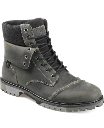 Shop Territory Men's Grind Cap Toe Ankle Boots In Gray