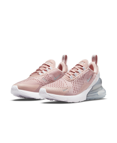 Shop Nike Women's Air Max 270 Casual Sneakers From Finish Line In Pink Ox/metallic Silver-tone