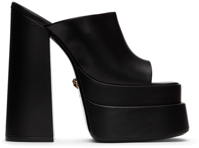 Shop Versace Black Platform Mules In 1b00v Black-