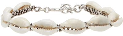Shop Isabel Marant Silver & Off-white Cauris Flower Bracelet In Nlsi Natural/silver