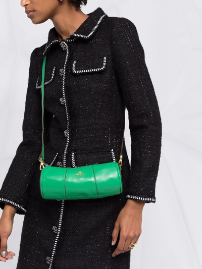 Shop Manu Atelier Xx Mini Cylinder Leather Bag In Green