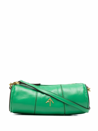 Shop Manu Atelier Xx Mini Cylinder Leather Bag In Green