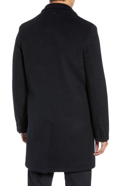 Shop Andrew Marc Cunningham Quilted Bib Inset Topcoat In Navy
