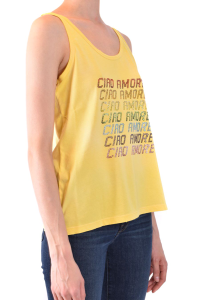 Shop Giada Benincasa Women's Yellow Cotton Top
