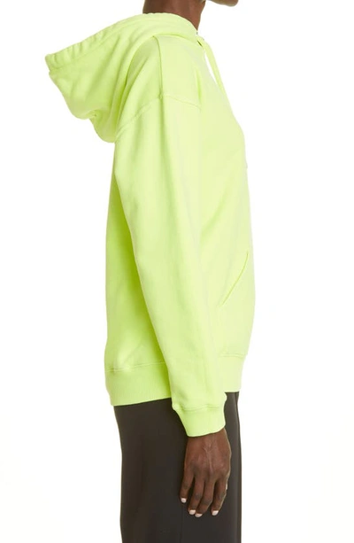 Shop Givenchy Reverse Logo Graphic Hoodie In Fluo Yellow