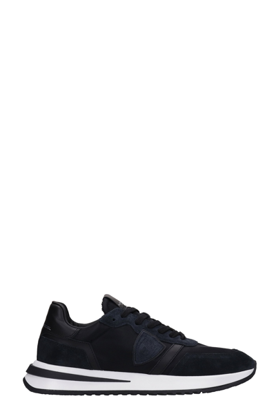 Shop Philippe Model Tropez 2.1 Sneakers In Black Suede And Fabric