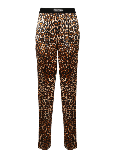 Shop Tom Ford Logo Trousers In Multi