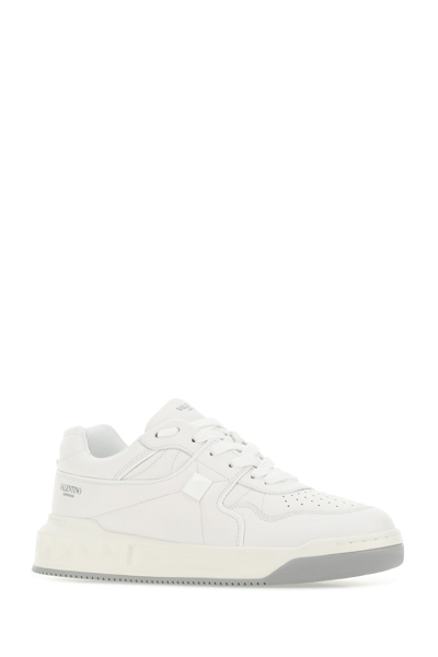 Shop Valentino White Nappa Leather One Stud Sneakers  White  Garavani Donna 39
