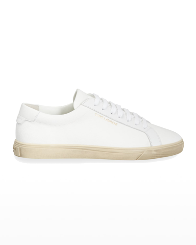 Shop Saint Laurent Andy Low-top Canvas Sneakers In White Ent