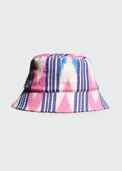 Shop Isabel Marant Haley Stripe Printed Canvas Bucket Hat In 23ec Ecru