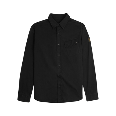 Shop Belstaff Pitch Black Cotton Shirt
