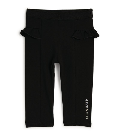Shop Givenchy Kids Logo Ruffle-detail Leggings (6-36 Months) In Black