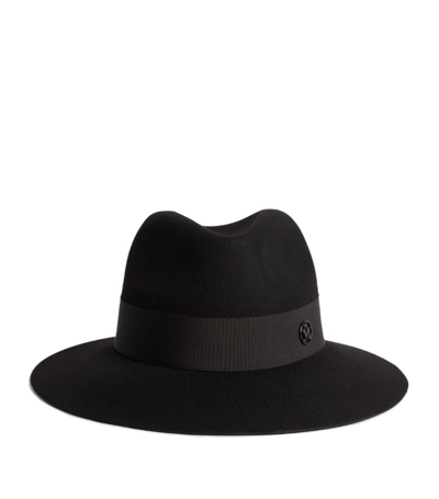 Shop Maison Michel Henrietta Fedora Hat In Black