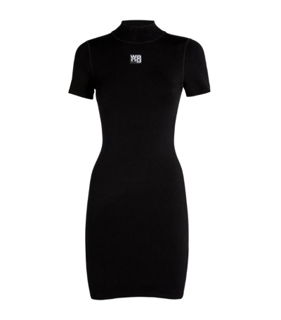 Shop Alexander Wang Bodycon Logo Mini Dress In Black