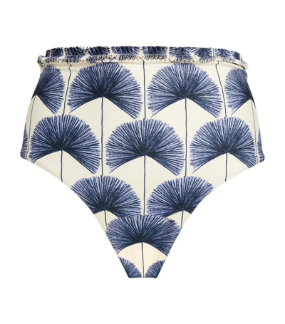 Shop Agua By Agua Bendita Nopal High-waist Bikini Bottoms In Blue