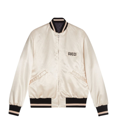 Shop Gucci Reversible Bomber Jacket In Neutrals