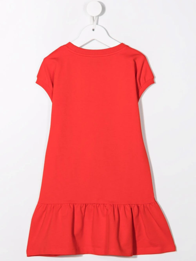 Shop Moschino Teddy Bear Print T-shirt Dress In Red