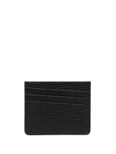 Shop Maison Margiela Four-stitch Leather Card Holder In Black