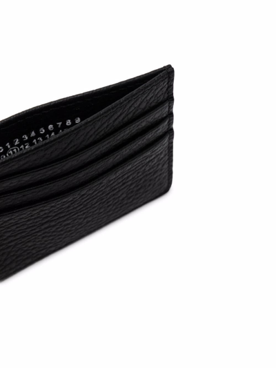 Maison Margiela Pebbled-effect Asymmetric Cardholder In Black