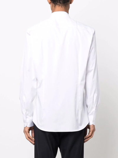 Shop Fay Logo Patch Long-sleeve Shirt In White