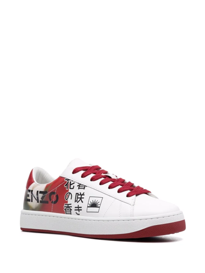 Kenzo Kourt Logo-print Sneakers In White
