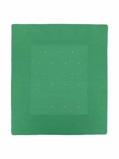 Shop Little Bear Chunky Ribbed-knit Blanket In Green