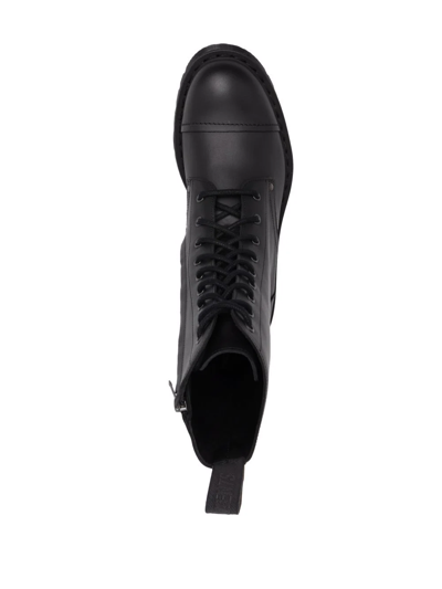Shop Vetements Logo-print Combat Boots In Black