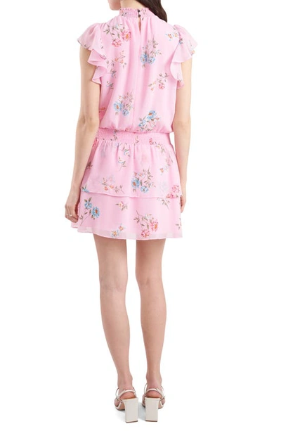 Shop 1.state Flutter Sleeve Dress In Blooms Peony Pink