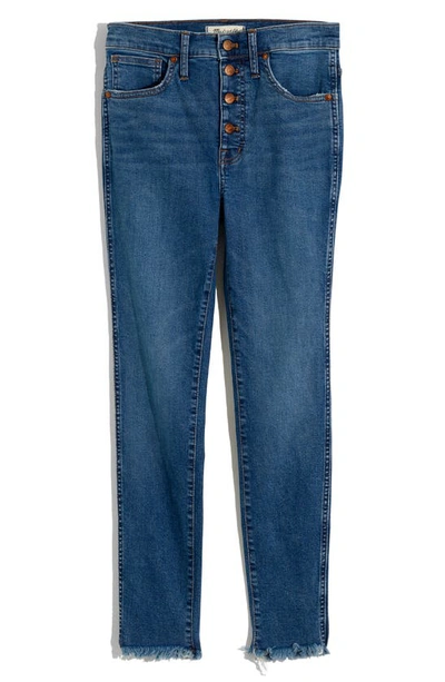 Shop Madewell 10-inch High-rise Skinny Jeans: Button-front Edition In Mackey Wash