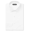 TOM FORD WHITE MITERED-CUFF COTTON SHIRT