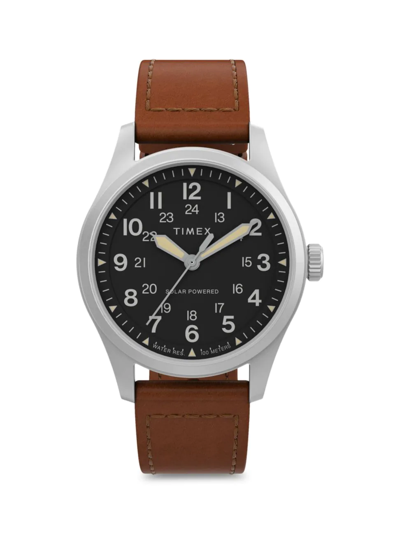 Shop Timex Men's Expedition North Field Post Solar Eco-friendly 36mm Watch In Brown Black