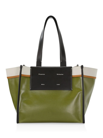 Shop Proenza Schouler White Label Large Coated Canvas Tote In Olive